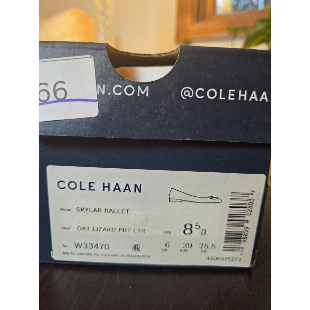 Cole Haan Women's Skylar Lizard Print Ballet Flats Oat W33470 Sz 8.5 NEW! $200 - Picture 8 of 12